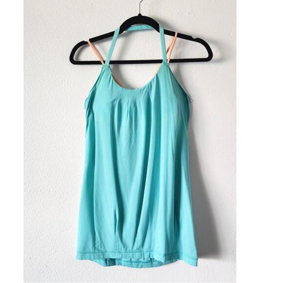 Lululemon 8 Flow and Go Tank Angel Blue Creamsicle FLAWED - Picture 2 of 8